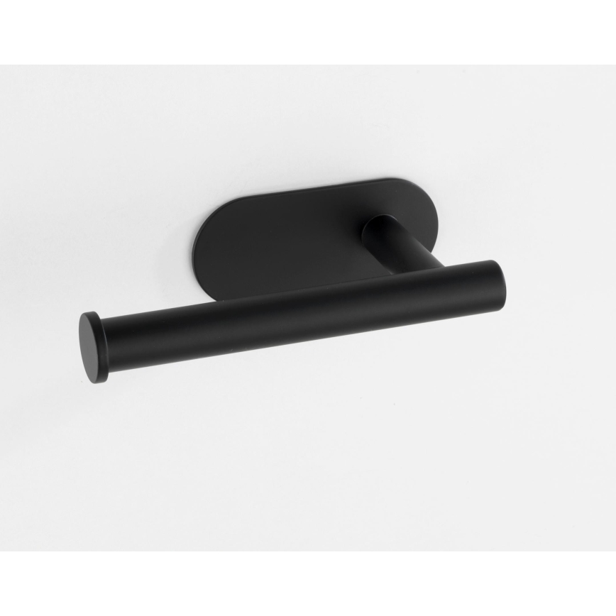 WENKO 24287100 - Soporte para papel higiénico TURBO-LOC OREA BLACK 16x7 cm acero inoxidable/negro
