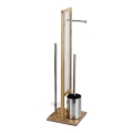 WENKO 24391100 - Escobilla para WC RIVALTA 18x70 cm marrón/blanco/negro