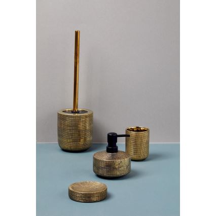 WENKO 24400100 - Vaso portacepillos RIVARA 7,5x9,5 cm dorado