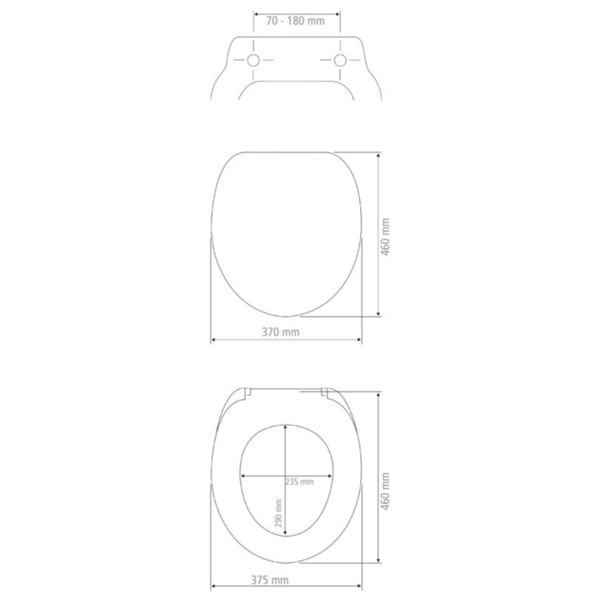 WENKO 24571100-WC asiento para inodoro VORNO NEO 46x37 cm blanco/plateado