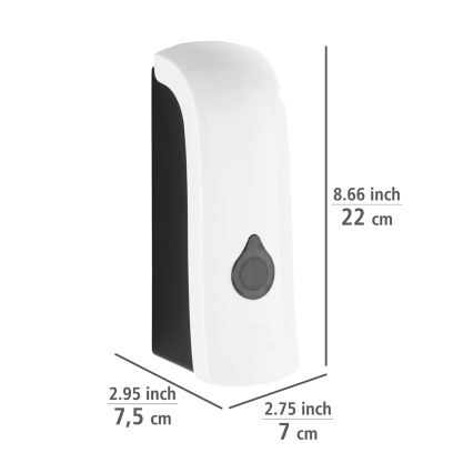 WENKO 24588100 - Dispensador de jabón RANERA 740 ml blanco/negro
