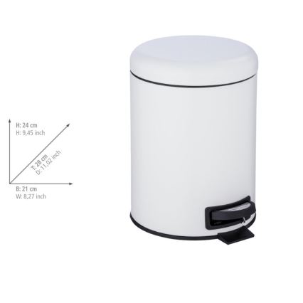 WENKO 24678100 - Cubo LEMAN 21x24 cm blanco/negro
