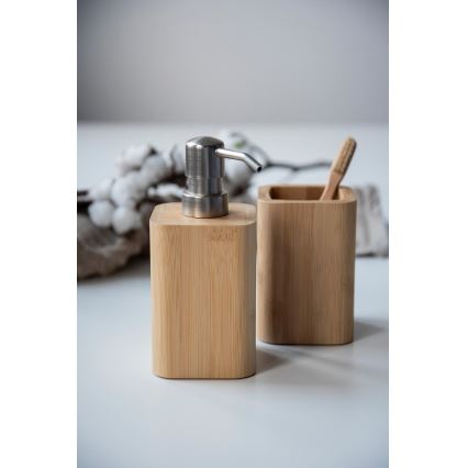 WENKO 24747100 - Dispensador de jabón BAMBUSA 9,3x16,5 cm marrón