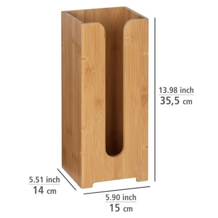 WENKO 24749100 - Portarrollos de papel higiénico BAMBUSA 15x35,5 cm marrón