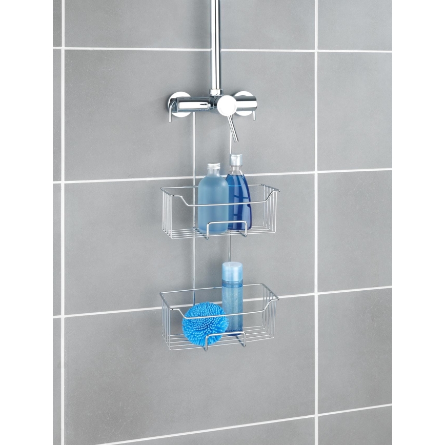 WENKO 24758100 - Repisa de ducha MILO 25x55 cm plateada/transparente