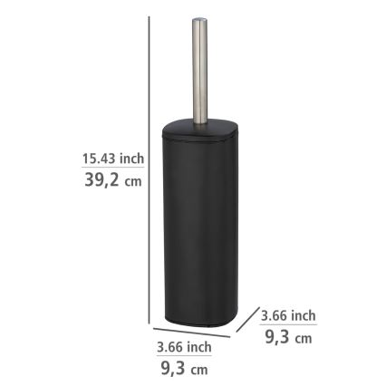 WENKO 24778100 - Escobilla para WC ALASSIO 9,3x39,2 cm acero inoxidable/negra