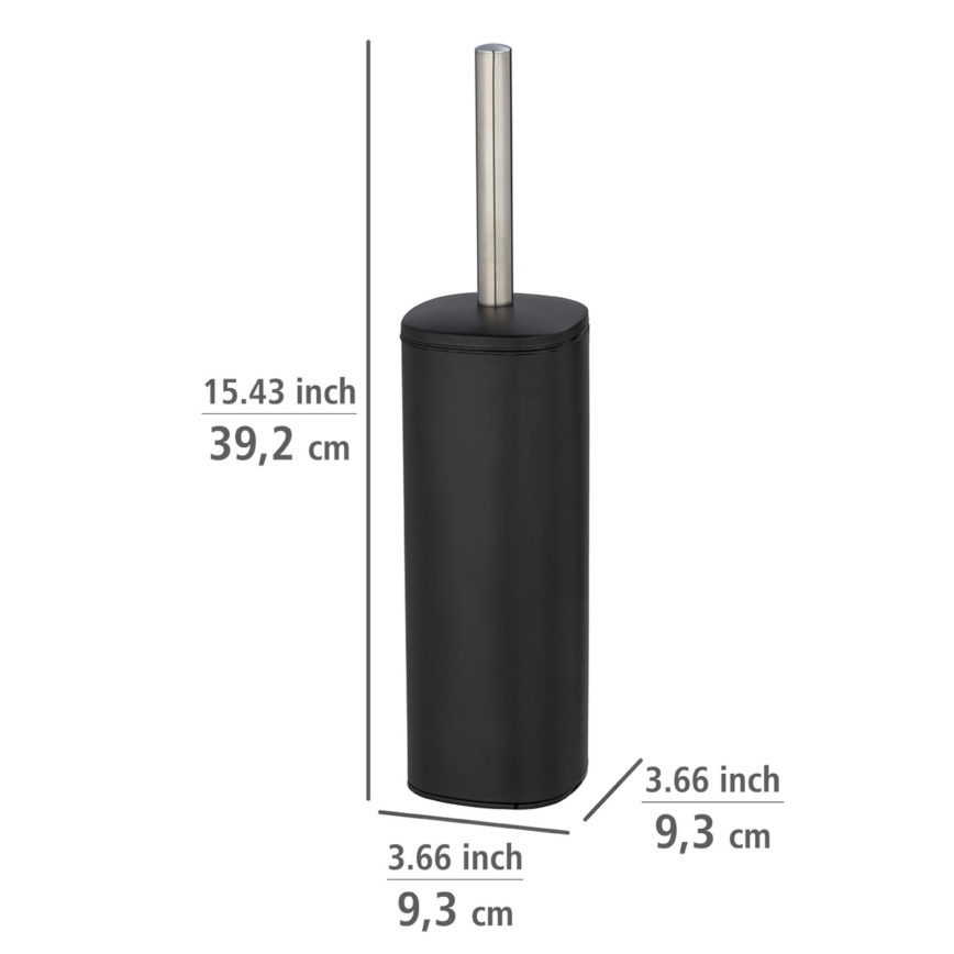 WENKO 24778100 - Escobilla para WC ALASSIO 9,3x39,2 cm acero inoxidable/negra