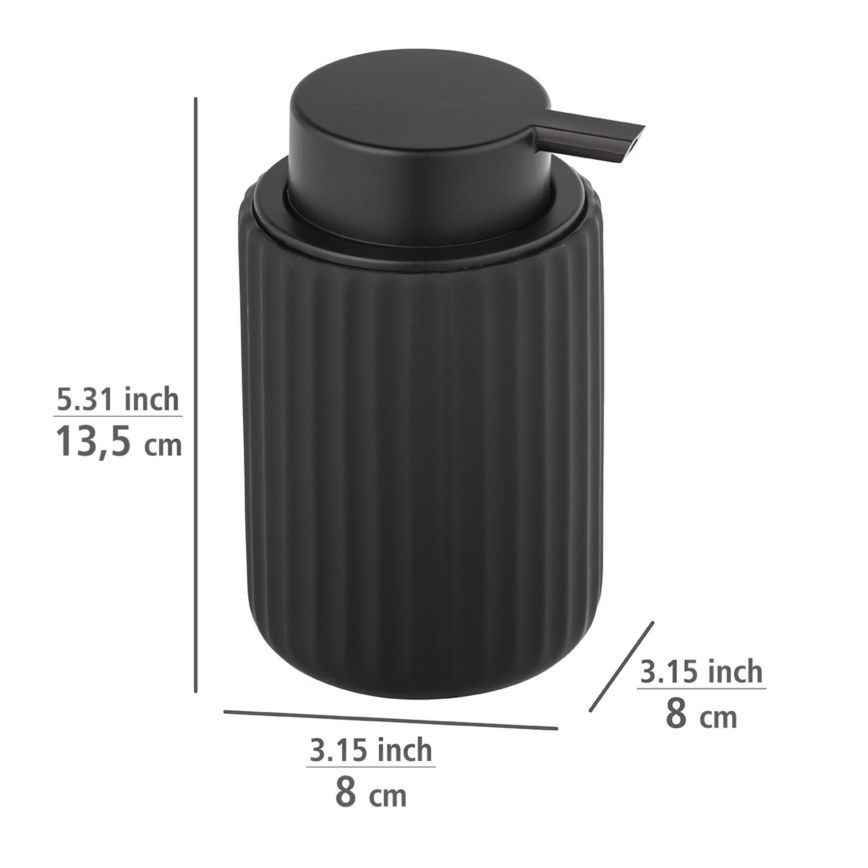 WENKO 24804100 - Dispensador de jabón BELLUNO 8x13,5 cm negro