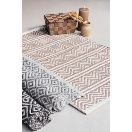 WENKO 24868100-Alfombra de baño SHAKI 50x80 cm beige/blanco