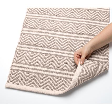 WENKO 24868100-Alfombra de baño SHAKI 50x80 cm beige/blanco