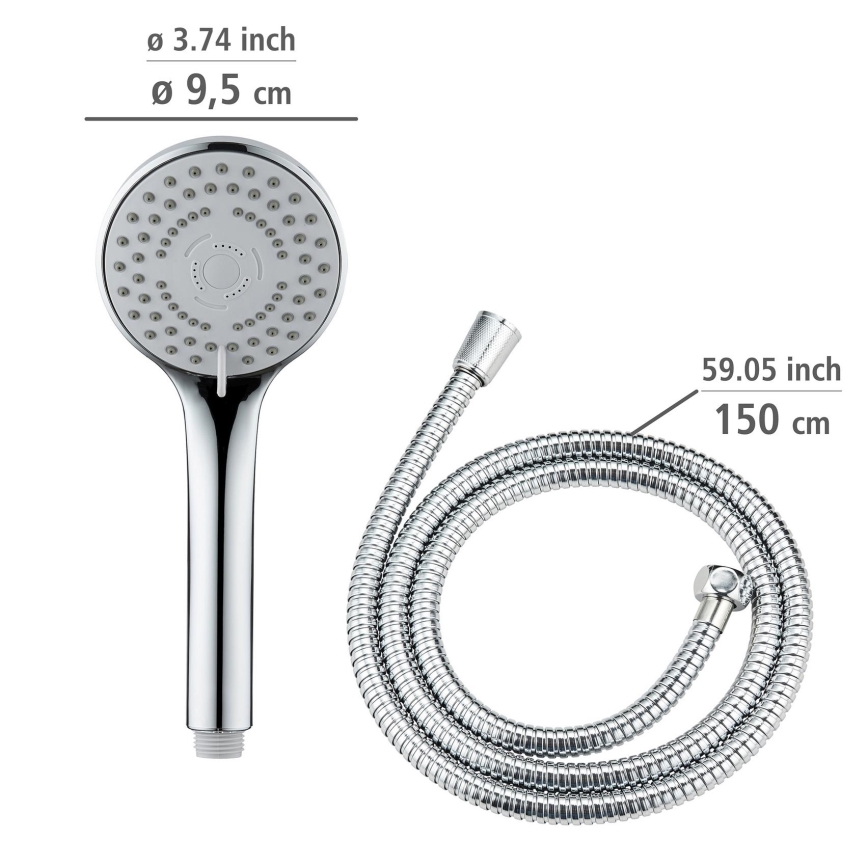 WENKO 24918100 - Cabezal de ducha BASIC LINE 9,5x9,5 cm cromo brillante/plateado