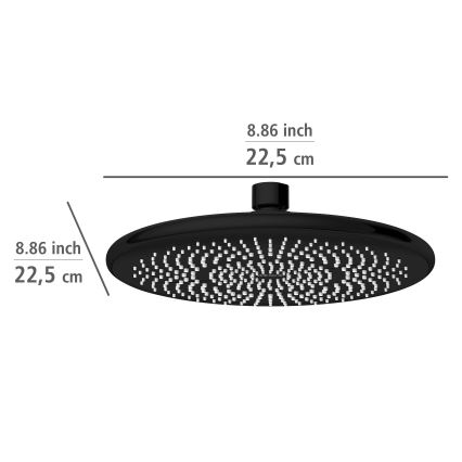 WENKO 24927100 - Alcachofa de ducha WATERSAVING SYSTEM 22,5x22,5 cm negra
