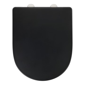 WENKO 24989100 - Asiento de inodoro EXCLUSIVO 36,5x45 cm negro/plateado