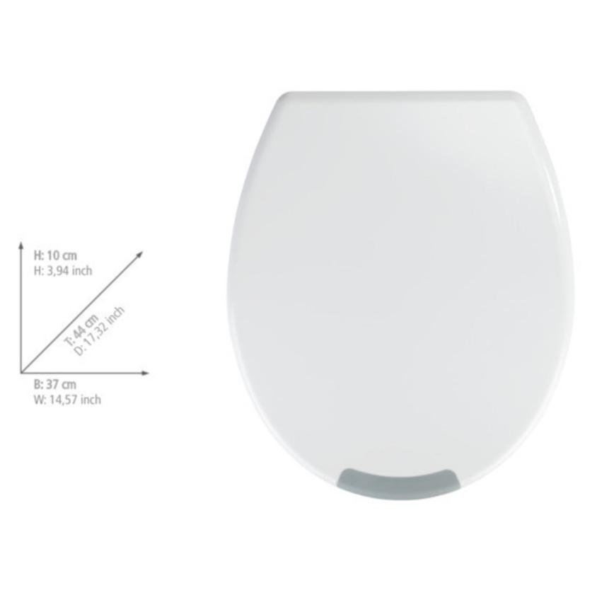 WENKO 25005100-Asiento de inodoro SECURA 37x44 cm blanco/gris