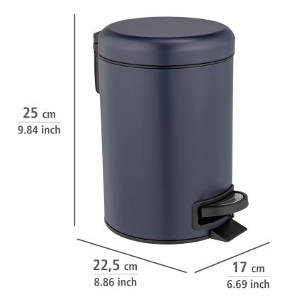 WENKO 25153100 - Papelera LEMAN 17x25 cm azul/negro