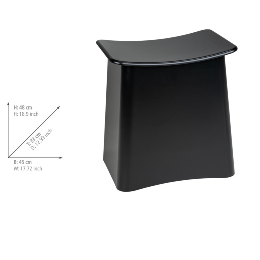 WENKO 25157100 - Taburete WING 45 x 48 cm, negro