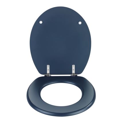 WENKO 25172100-WC Asiento de inodoro PRIMA 37x41 cm azul/plata