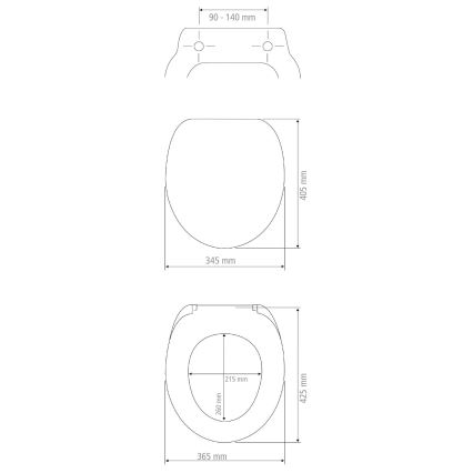 WENKO 25224100 - Asiento de inodoro BAMBOUSA 34,5 x 40,5 cm marrón/plateado