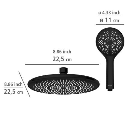 WENKO 25311100 - Set de ducha WATERSAVING SYSTEM 120 cm negro