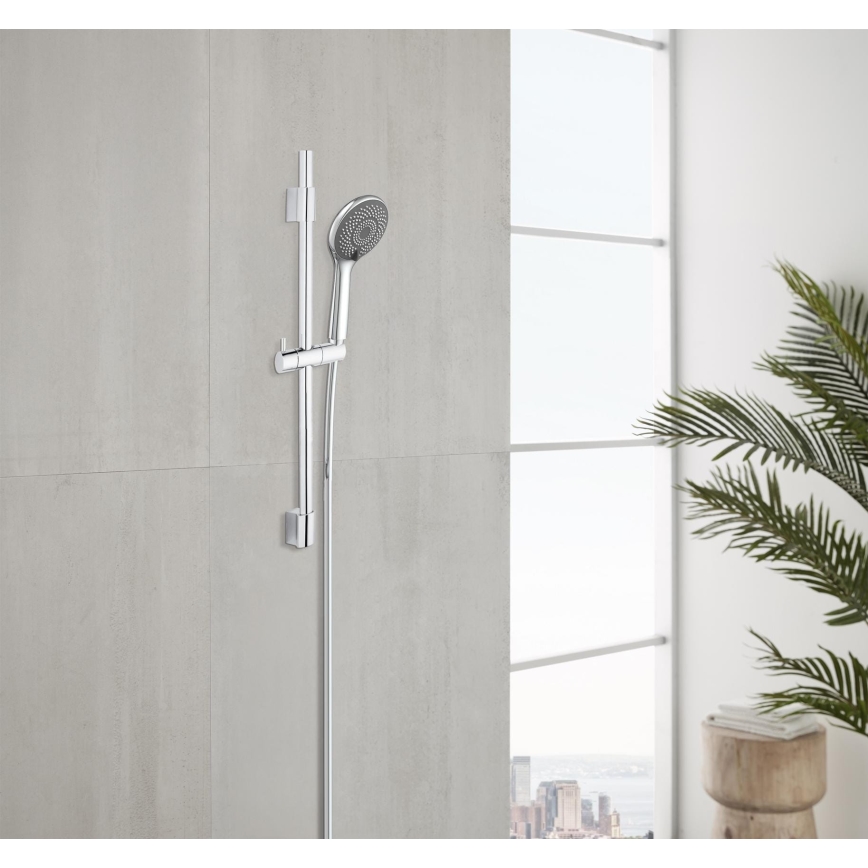 WENKO 25452100 - Set de ducha WATERSAVING SYSTEM de 70 cm, plateado