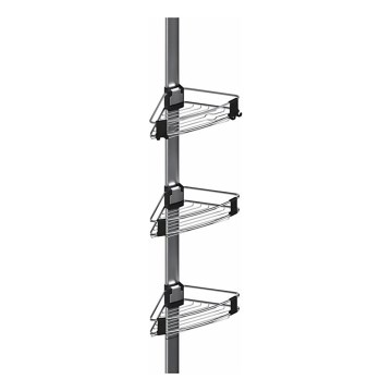 WENKO 25556100-Estantería de esquina PURIO 35,5x280 cm plateado/gris