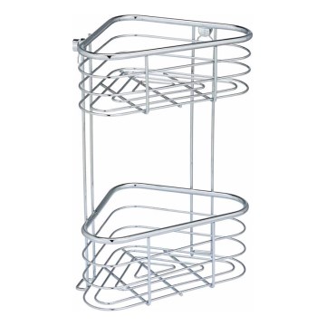 WENKO 25569100-Estantería de esquina TRESTINA 25x35 cm acero inoxidable/plateado