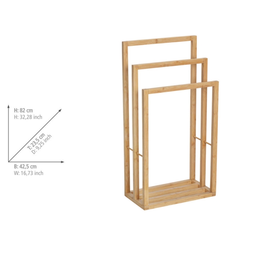 WENKO 25629100 - Toallero de pie BAMBUSA 42,5x82 cm marrón