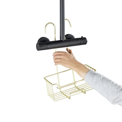 WENKO 25937100 - Cesta de ducha MILO 25x36 cm acero inoxidable/dorado/transparente