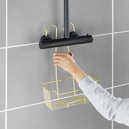 WENKO 25937100 - Cesta de ducha MILO 25x36 cm acero inoxidable/dorado/transparente