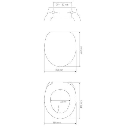 WENKO 26029100 - Asiento para inodoro GALATI 46x36 cm negro