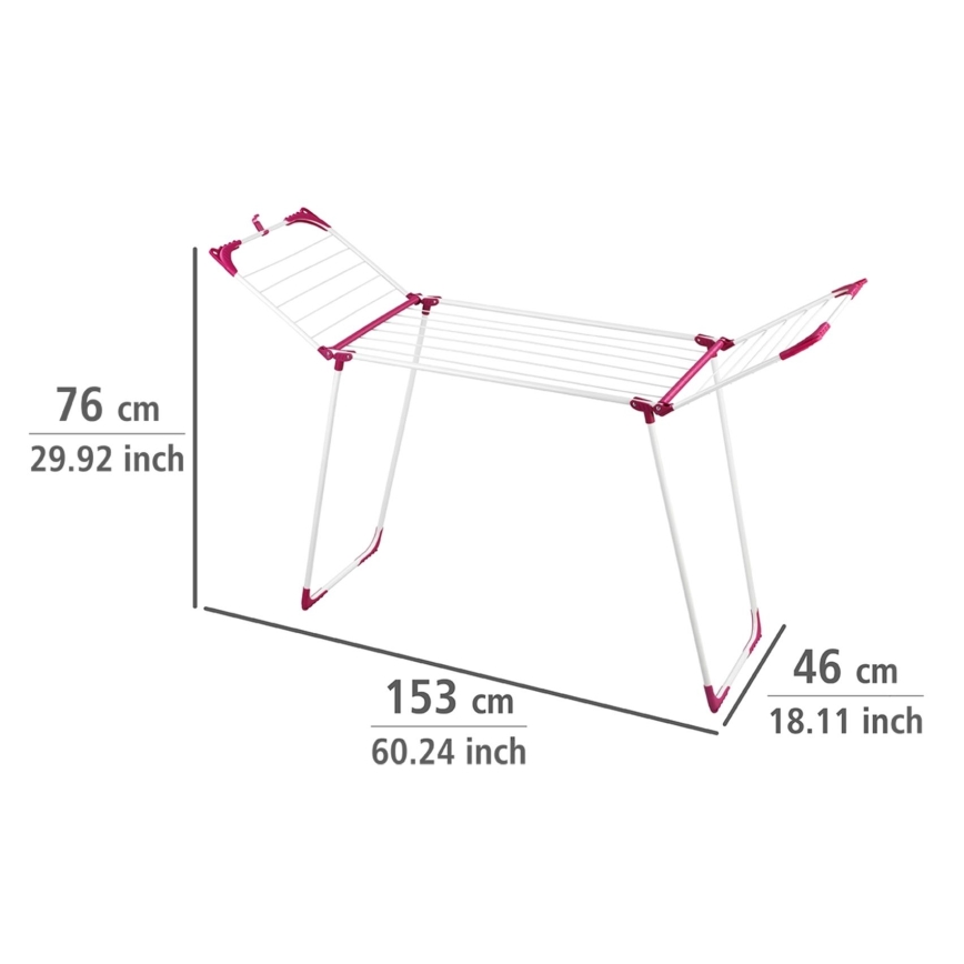 WENKO 3774021100 - Tendedero de ropa SUMMER DRY 153x76 cm blanco/rosa