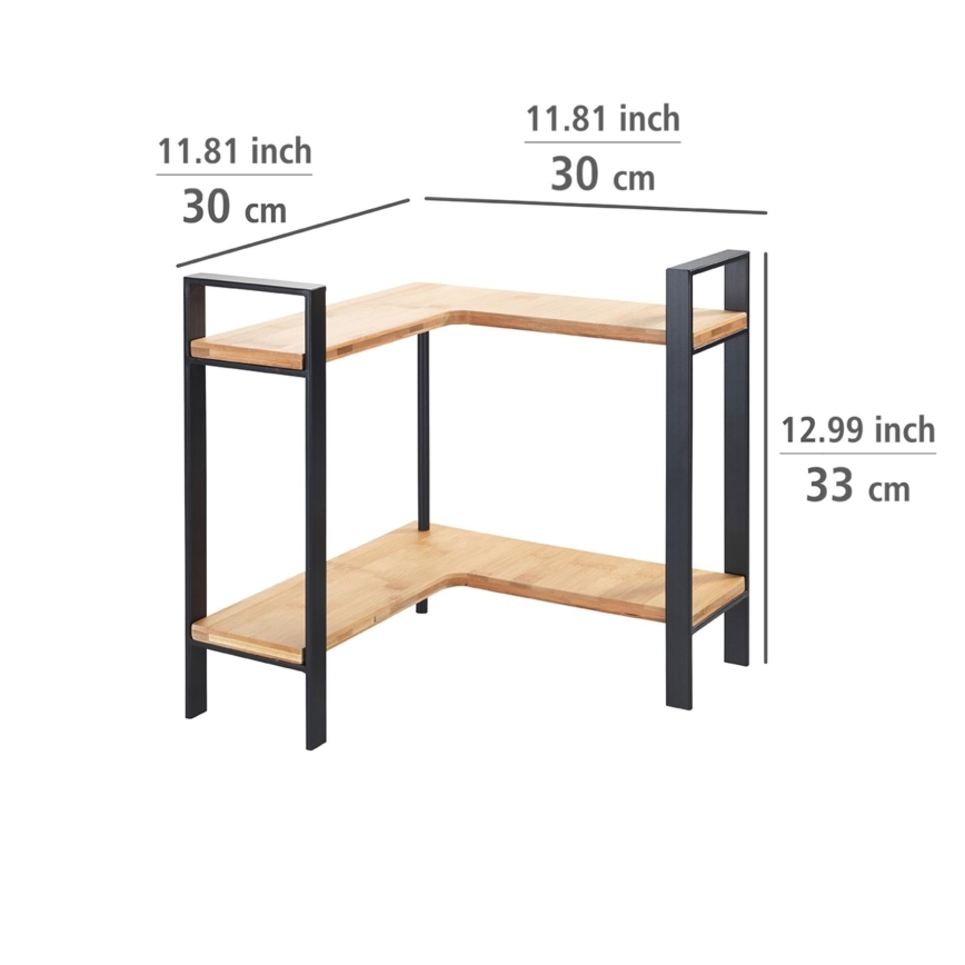 WENKO 53028100 - Repisa LOU 30x33 cm, negro/marrón