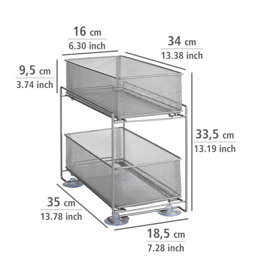 WENKO 53140800 - Estante GIOMA 35x33,5 cm plateado