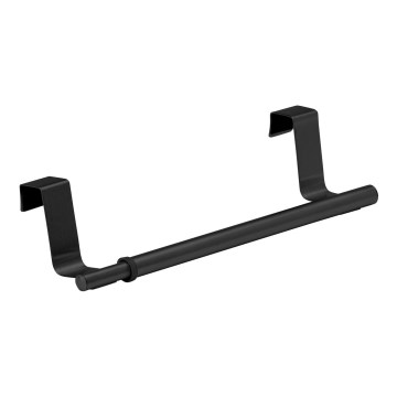 WENKO 53247100 - Toallero ajustable 36-60 cm, acero inoxidable/negro