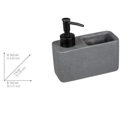WENKO 54669100 - Dispensador de jabón RESA 14,5x14,3 cm gris/negro