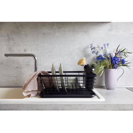 WENKO 54766100 - Escurridor de platos BLACK OUTDOOR KITCHEN 36x30 cm negro/negro