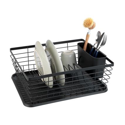 WENKO 54766100 - Escurridor de platos BLACK OUTDOOR KITCHEN 36x30 cm negro/negro