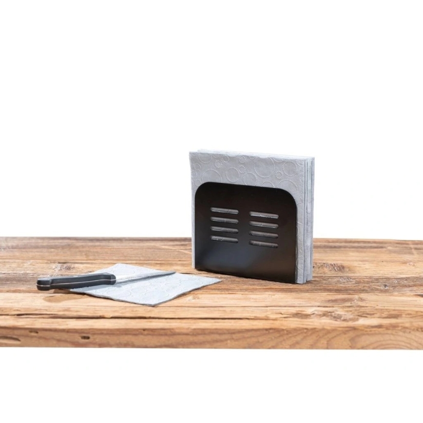 WENKO 55025100-Porta servilletas BLACK OUTDOOR KITCHEN 15x12,5 cm negro