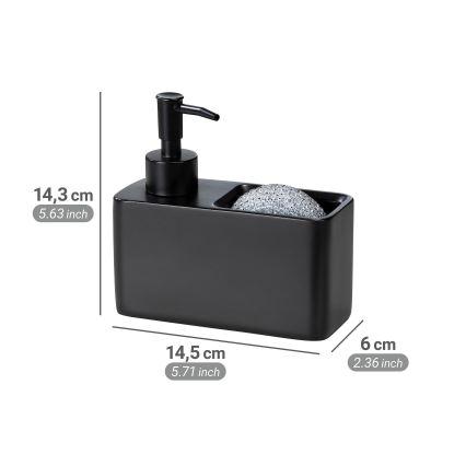 WENKO 55076100 - Dispensador de jabón BLACK OUTDOOR KITCHEN 14,5x14,3 cm negro