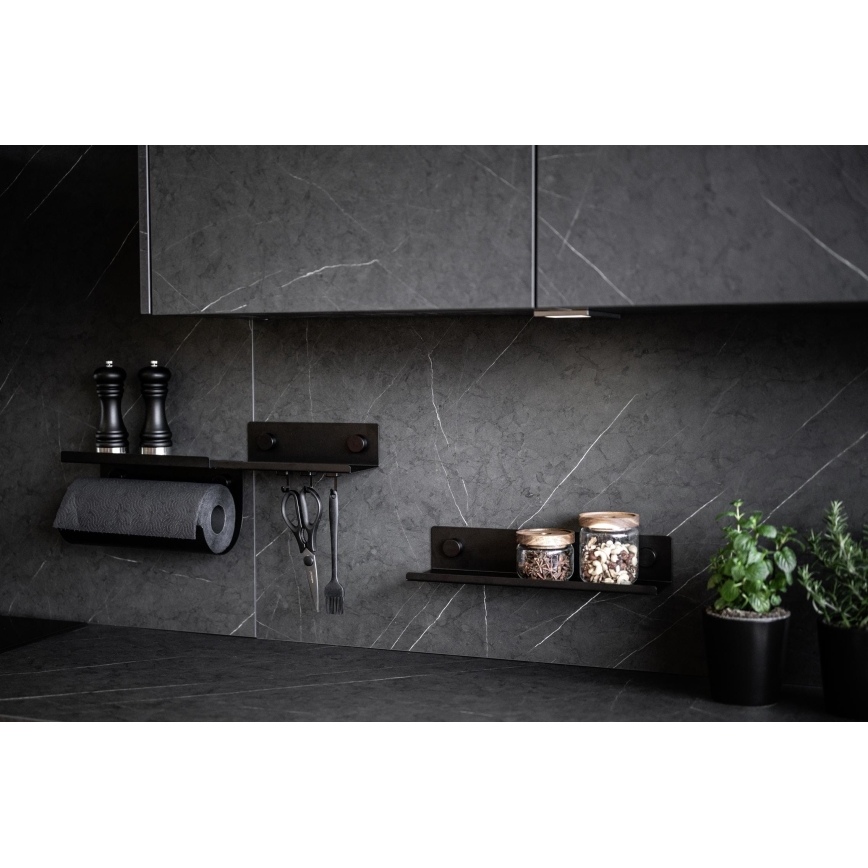 WENKO 71144800 - Portarrollos JET 30x15 cm, negro