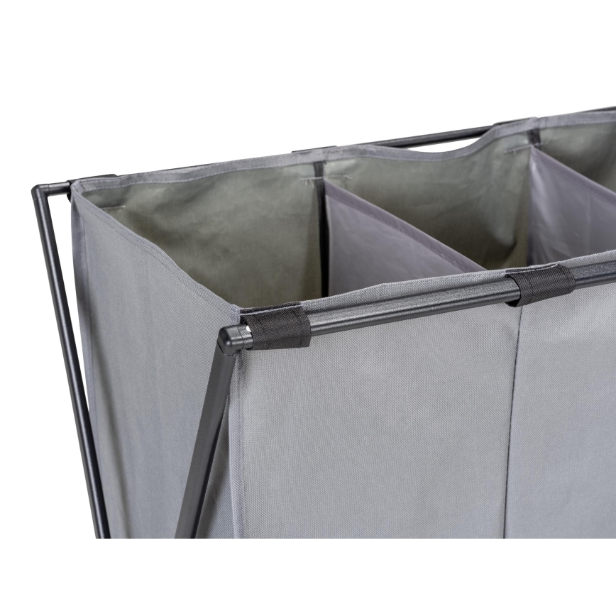WENKO 71297800 - Cesto de ropa TRIO 69x76 cm gris/negro