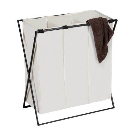 WENKO 71298800 - Cesta para ropa TRIO 69x76 cm crema/negro