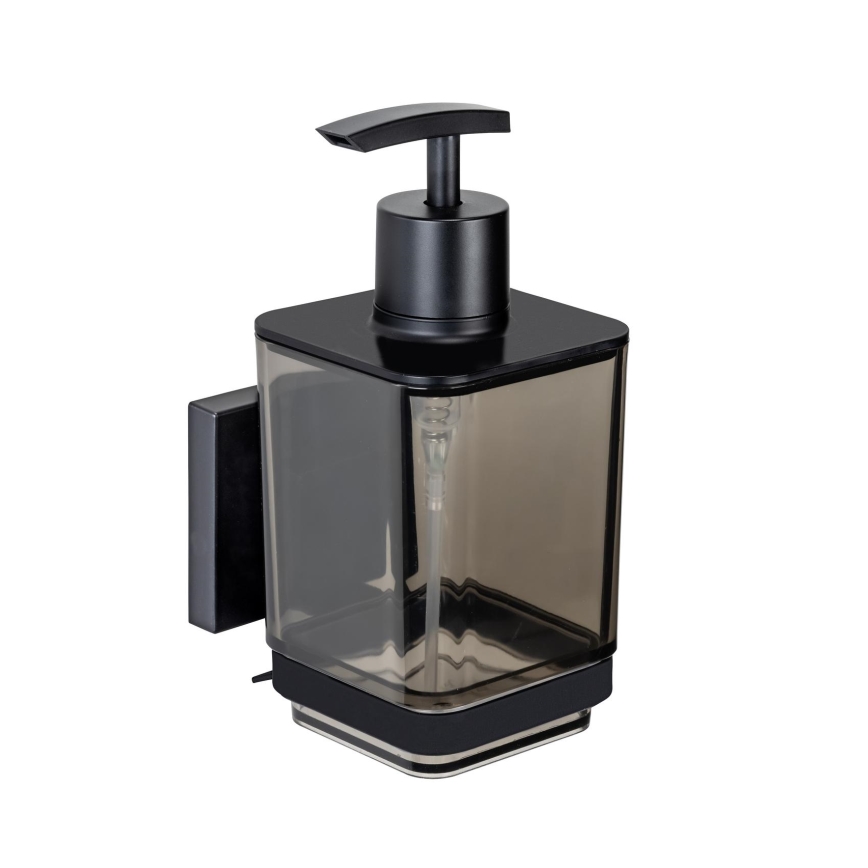 WENKO 71444800 - Dispensador de jabón VACUUM-LOC QUADRO ED 7,5x16 cm negro