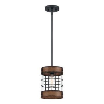 Westinghouse 61179 - Lámpara colgante con cable LANGSTON 1xE27/60W/230V Ø 19 cm acabado barnwood
