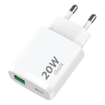 Winner Group - Adaptador para cargador rápido 1xUSB-C + 1xUSB-A Power Delivery 20W blanco