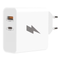 Winner Group - Adaptador para cargador rápido 1xUSB-C + 1xUSB-A Power Delivery 45W blanco