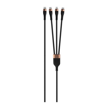 Winner Group - Cable USB 3en1 USB-C / Lightning, USB-C y Micro USB 100W 1,5m negro
