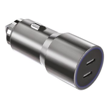 Winner Group - Cargador para coche 2xUSB-C Power Delivery 60W plata