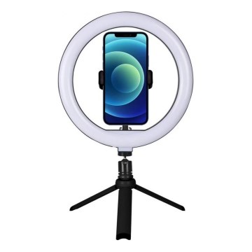 Winner Group - Lámpara de mesa LED regulable con trípode y soporte para vlogging LED/10W/5V