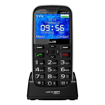 Winner Group - Teléfono móvil para personas mayores, batería de 1600 mAh, negro